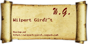 Wilpert Girót névjegykártya